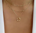 Vintage gold layered chain with pendant necklace
