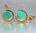 Vintage turquoise earrings set in gold