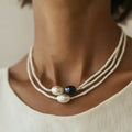 Vintage Black & White Pearl Choker